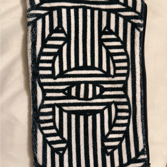 CHANEL Handbags - Black and White Striped Clutch